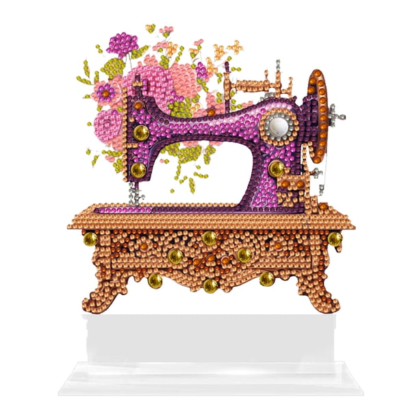 Kit Escritorio Pintura Cristal Mesa Arte Diamante Máquina Coser DIY 5D