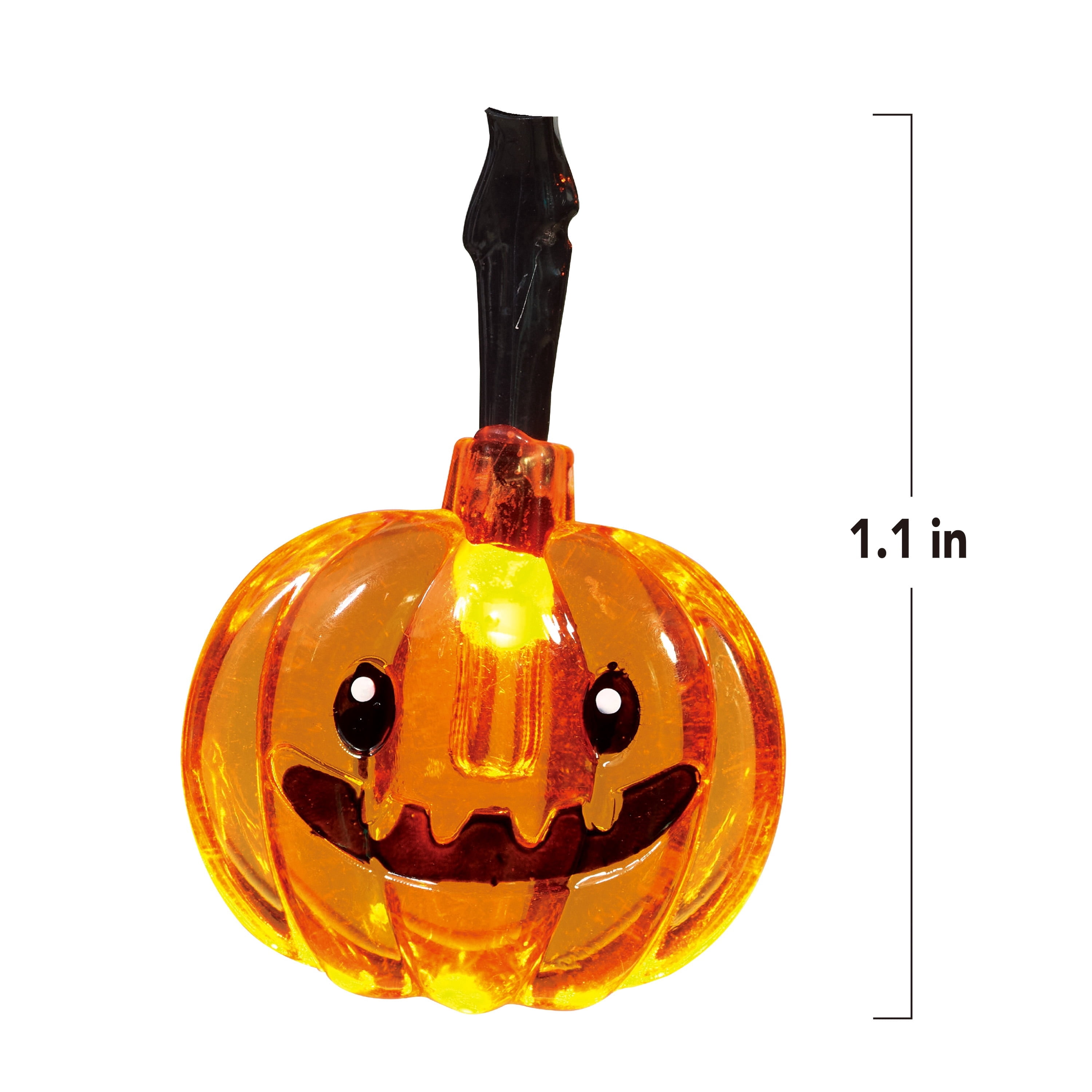 Indoor 10-Count Battery-Operated LED Pumpkin String Lights, Orange, 3', Halloween by Way To Celebrate