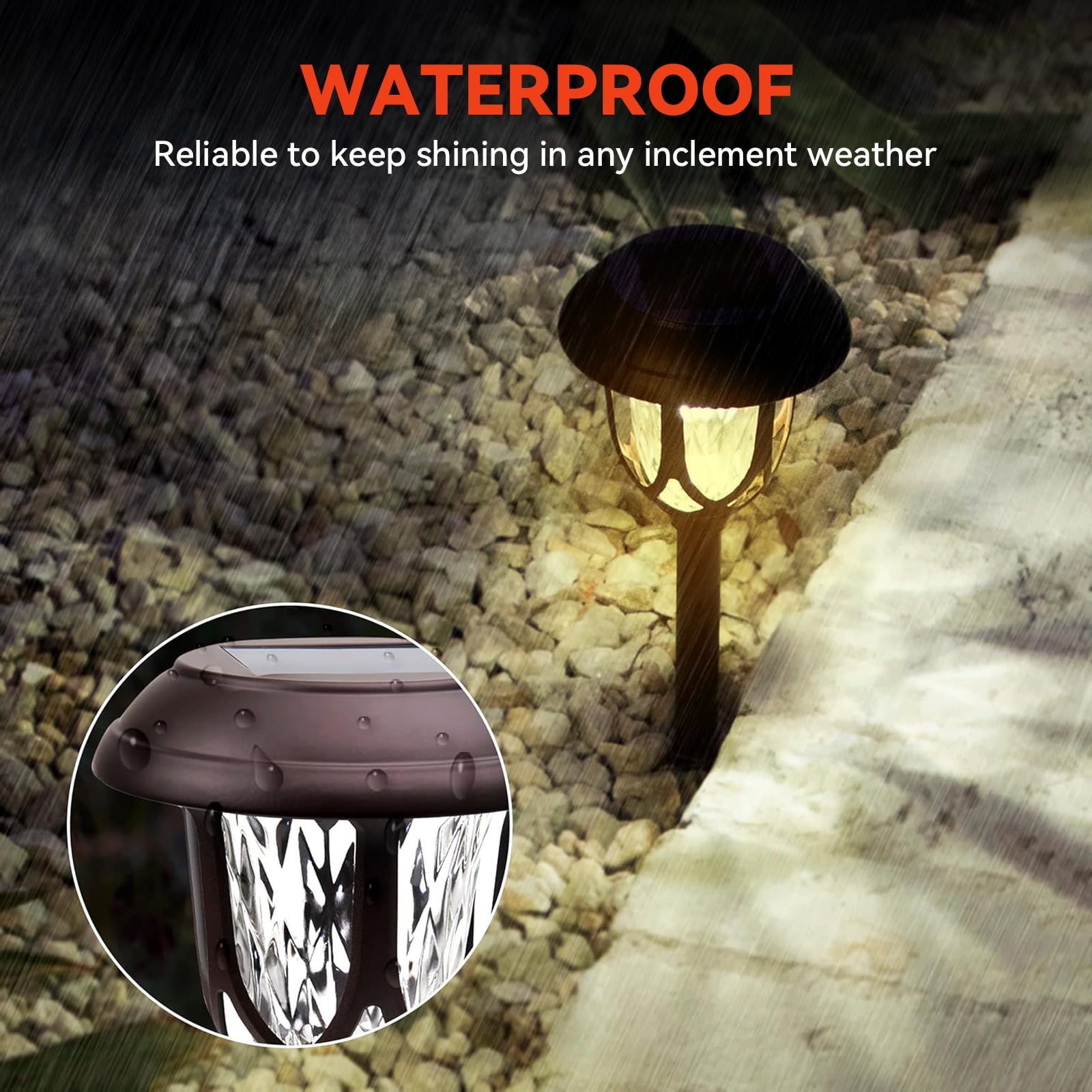 SZRSTH Solar Lights Outdoor Waterproof, 6 Pack LED Solar Garden Lights Outside Decor for Yard Patio Landscape Walkway