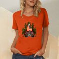 thumbnail image 2 of Dadaria Tee pour Femmes Chemise Orange Manches Courtes T-Shirt Col Rond Hauts Été Chandail Blouses 2TG, 2 of 5