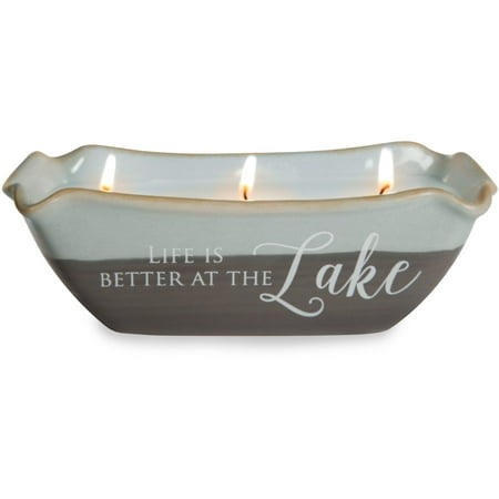 Pavilion - Life is Better at the Lake 3 Wick Ceramic Tranquility Scented
