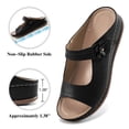 thumbnail image 4 of Ecetana Womens Slide Sandals Leather Wedge Sandals Comfortable Summer Beach Sandals Orthopedic, 4 of 6