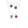 thumbnail image 2 of Delight Jewelry Silvertone I Love Volleyball - Red Heart Red Lucky Ladybug Necklace and Dangle Earrings Set, 2 of 6