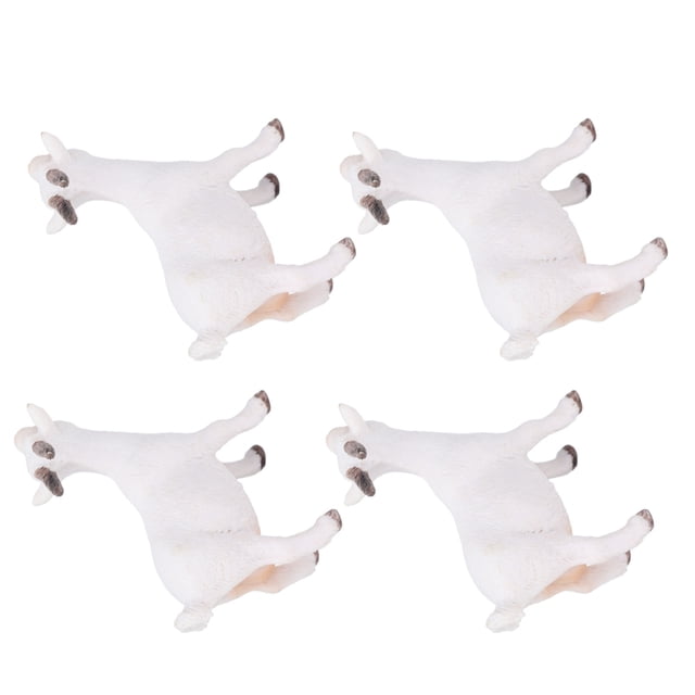 Figuras de animales de granja Jadeshay juego de 4 figuras de cabras PVC