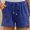 Blue, variant on Tbopshirt High Waisted Shorts Women's Fashion Solid Color Plus Size Rope Tie Shorts Yoga Sport Shorts
