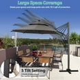 thumbnail image 3 of Autlaycil 10' Patio Cantilever Umbrella with Solar Lights, 5 Years Fade Resistance, Aluminum Offset Umbrella with 360-degree Rotation, Grey, 3 of 6
