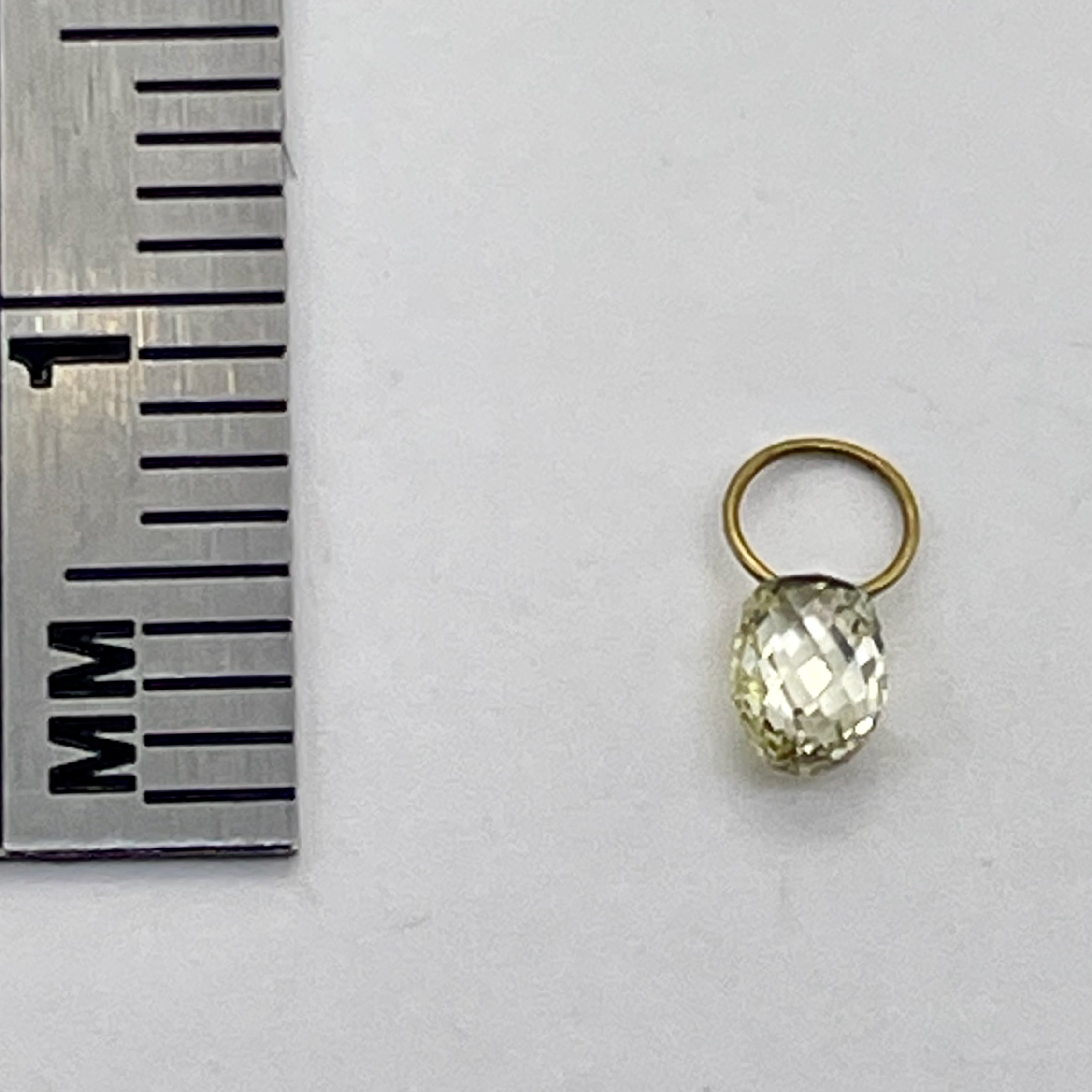 0.26cts Natural Canary Diamond & 18K Gold Pendant | 3.5x2.5x2mm | 1 Bead | - image 5 of 12