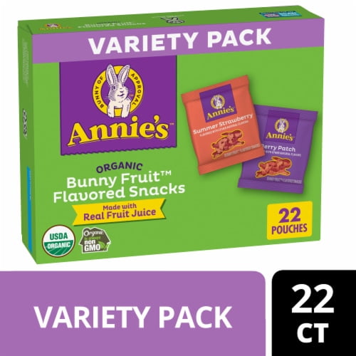 Annie's Organic Bunny Fruit Snacks Variety Pack 22 ct / 0.7 oz - Pack of 2