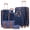 Navy Blue Tan, variant on Gowill 6 Piece Luggage Sets,16/20/24/28 inch Hardside Lightweight ABS Suitcase With Expandable Duffle Bag (White Tan)