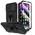 thumbnail image 2 of Elegant Choise for iPhone 14 Pro Max Case Built-in Tempered Glass Screen Protector Slide Camera Lens Phone Cover, Black, 2 of 13