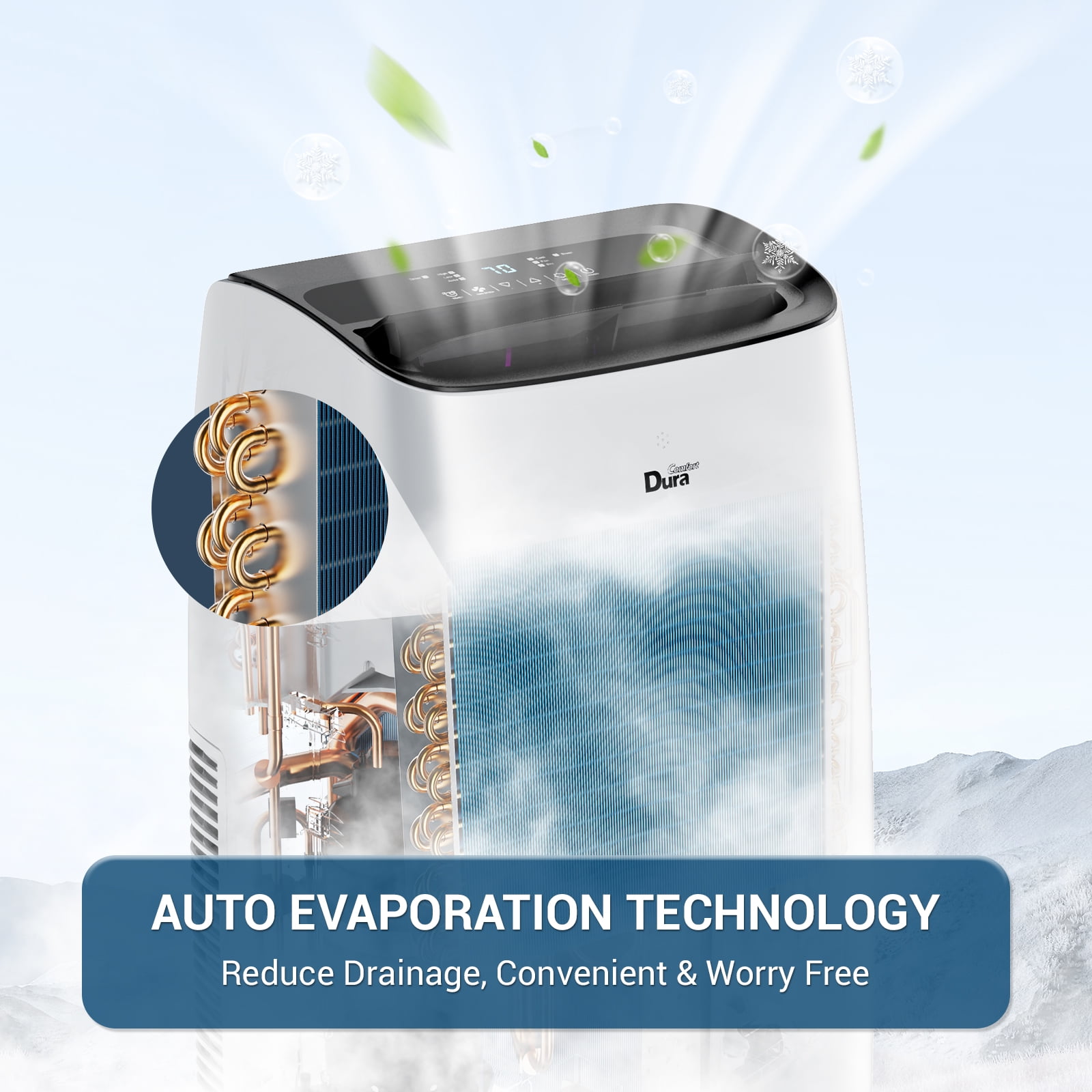 DuraComfort Portable Air Conditioner for Room, 14000 BTU, 450 Sq Ft, White, 10200BTU(SACC)