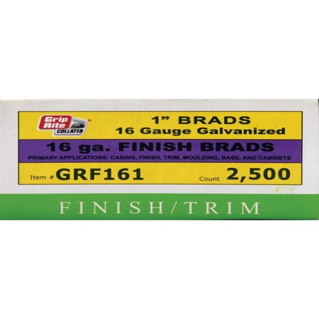 

1PK Grip-Rite 16-Gauge Galvanized Straight Finish Nail 1 In. (2500 Ct.)