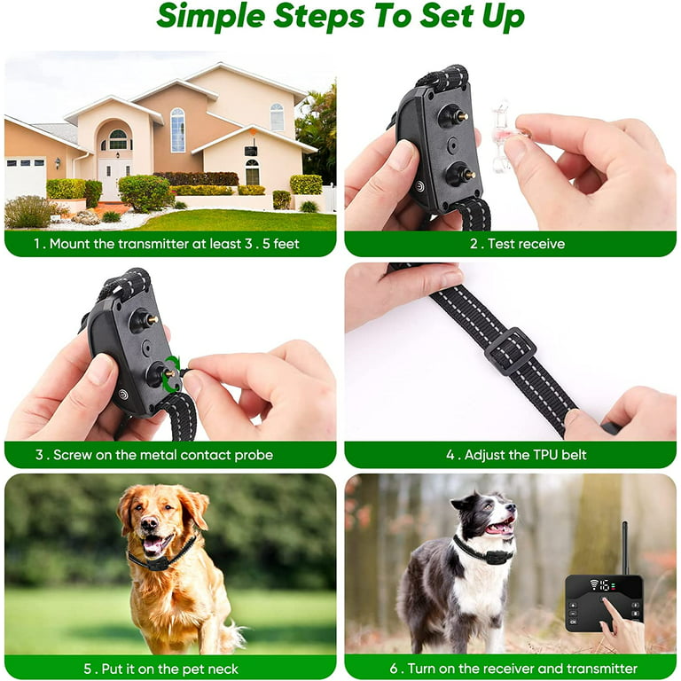 Outdoor Wireless Dog Fence, 2023 Electric Fence for 2 Dogs Shocks Training  Collar Remote 2-in-1,Wireless Pet Containment System with Adjustable