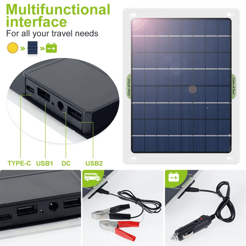 Portable Solar Panels,DFITO 40W/18V Mini Solar Panel with USB Ports & DC Output(10 Connectors), Solar Charger for Power Station Phones Laptop Tablet Outdoor Camping RV