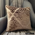 thumbnail image 5 of The HomeCentric Decorative Throw Pillow cover Brown 26"x26" (65x65 cm) Velvet Velvet, Damask Pillowcase For Sofa Chouch, Hotels, living, Bed Room, Damask - Damask Spell Brown, 5 of 10