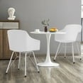 thumbnail image 2 of Costway Set of 2 Dining Chair Modern Molded Shell Plastic Seat Metal Frame White, 2 of 11