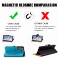 thumbnail image 6 of Feishell Embossed PU Leather Wallet Phone Case for Samsung Galaxy S22 Plus 6.6 inch,Full Protection Magnetic Clasp Flip Stand Card Slots Shockproof Protective Cover with Hand Strap,Blue, 6 of 17