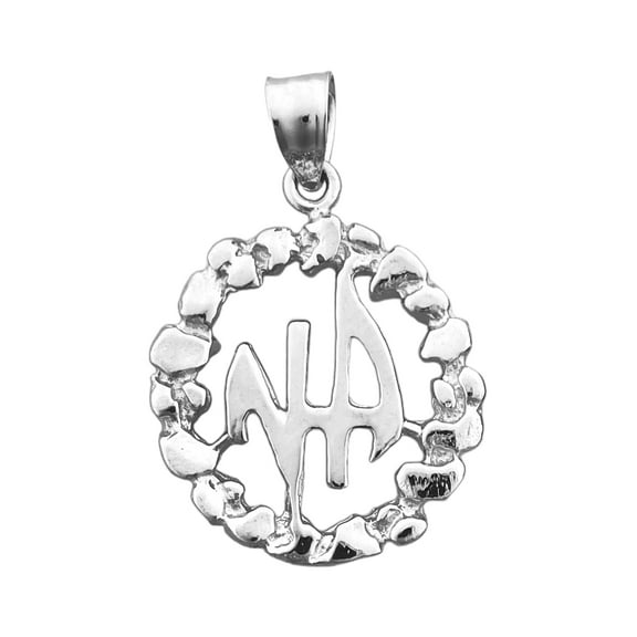 Rhodium Plated 925 Sterling Silver Narcotics Anonymous NA Charm