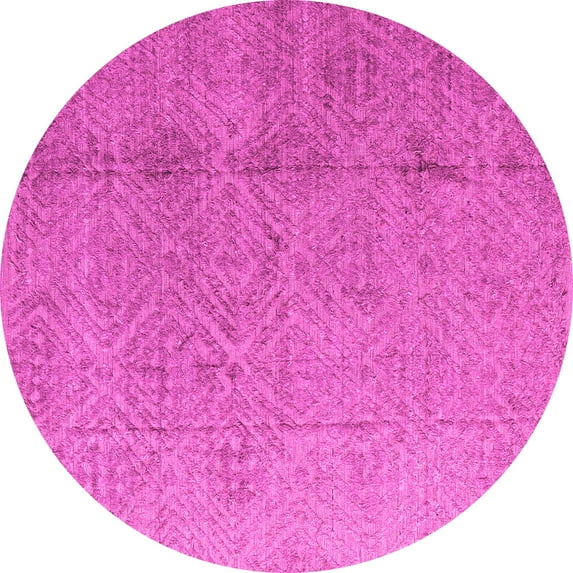 Ahgly Company Indoor Round Oriental Pink Modern Area Rugs, 4' Round