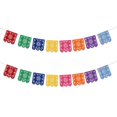 thumbnail image 1 of KAKOWELY 2 juegos de banderines cuadrados coloridos con huecos, banderines con temática de piñata, banderines de papel colgantes, decoración para fiestas, suministros, 1 of 5