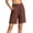 Brown, variant on yillto Womens Shorts Wide Leg Casual Loose High Elastic Waist Knee Length Long Shorts with Pockets