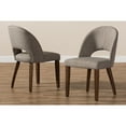 thumbnail image 2 of Baxton Studio Wesley Mid-Century Modern Light Grey Fabric Upholstered Walnut Finished Wood Dining Chair (Set of 2), 2 of 7
