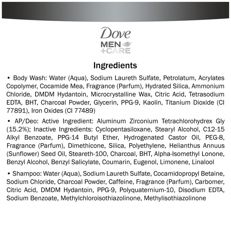 Dove Men+Care Charcoal + Clay Body and Face Bar, 6 ct / 3.75 oz