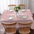 thumbnail image 3 of Pink Christmas Table Cloth Waterproof Tablecloths, Xmas Snowflake Winter Tablecloth Dining Table Cover for Kitchen Party Tabletop Outdoor, Rectangle Tablecloth 52x70 Inch, 3 of 9