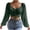 Army Green, variant on Women Ruched Tie Front Square Neck Long Sleeve Crop Tops Blouse Fashion Casual Party Vacation Beach Slim Mesh Drawstring Top, Green M