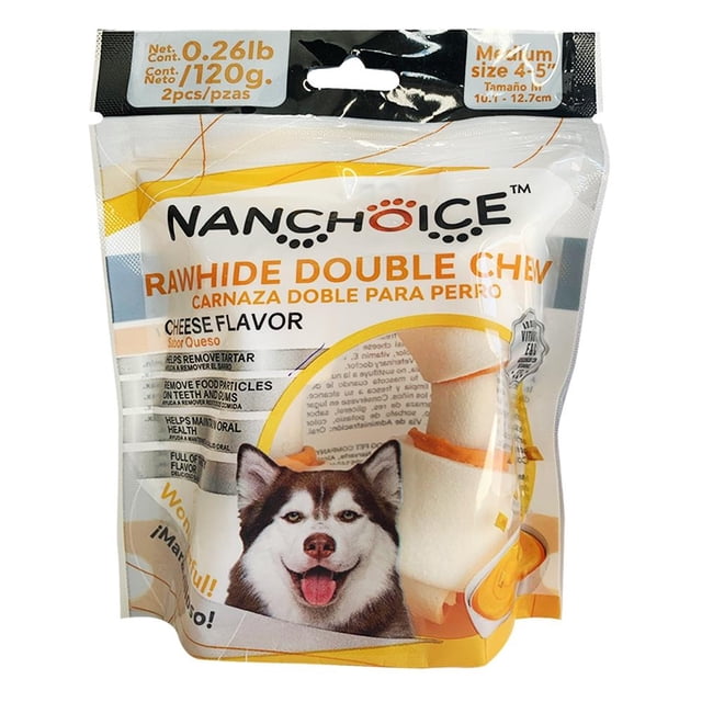 Carnaza saborizada para perro Nanchoice Double chew queso 120 gr