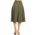 thumbnail image 4 of Moa Collection Women's Casual High Waist A-Line Midi Skirt with Elastic Waistband, 4 of 6
