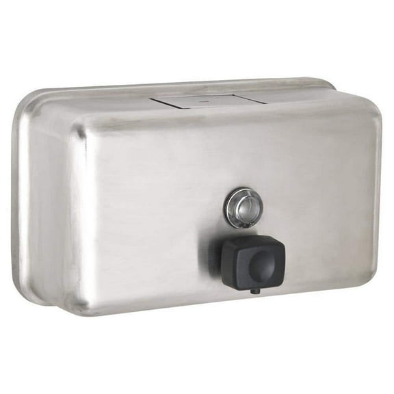 Alpine Industries 40 oz. Horizontal Manual Surface-Mounted Stainless Steel Liquid Soap Dispenser