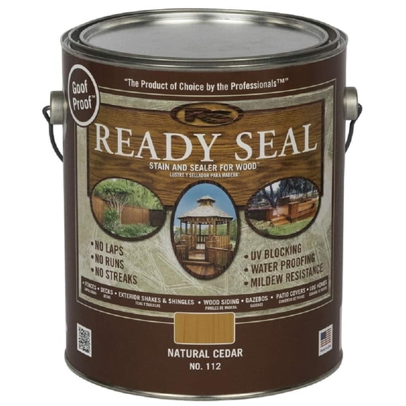 Ready Seal Exterior Wood Stain and Sealer 112 Natural Cedar - Oil-Based - 1 Gallon