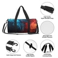 thumbnail image 4 of Easygdp Red And Blue Fire Bolsa de Viaje, Bolsa de Mano, Bolsa de Gimnasio, Bolsa de Equipaje para Viaje, 4 of 6