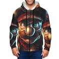 thumbnail image 6 of Lsque Mario for Mens Full-zip Hoodie, Zip-up Pullover Hooded Sweatshirt, Kangaroo Pocket Hoodie Ideal for Daily Wear, Travel, and Home-3X-Large, 6 of 8