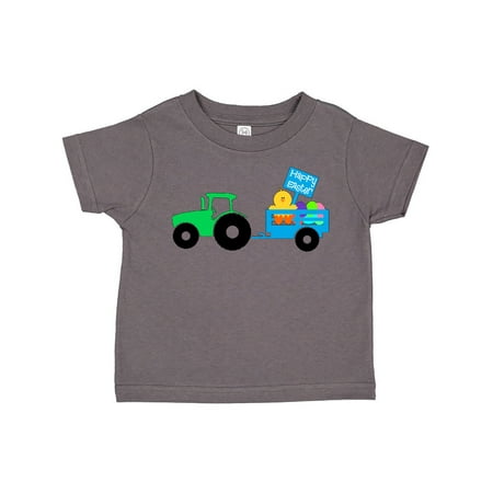 

Inktastic Happy Easter Cute Chick and Green Tractor Gift Toddler Boy or Toddler Girl T-Shirt
