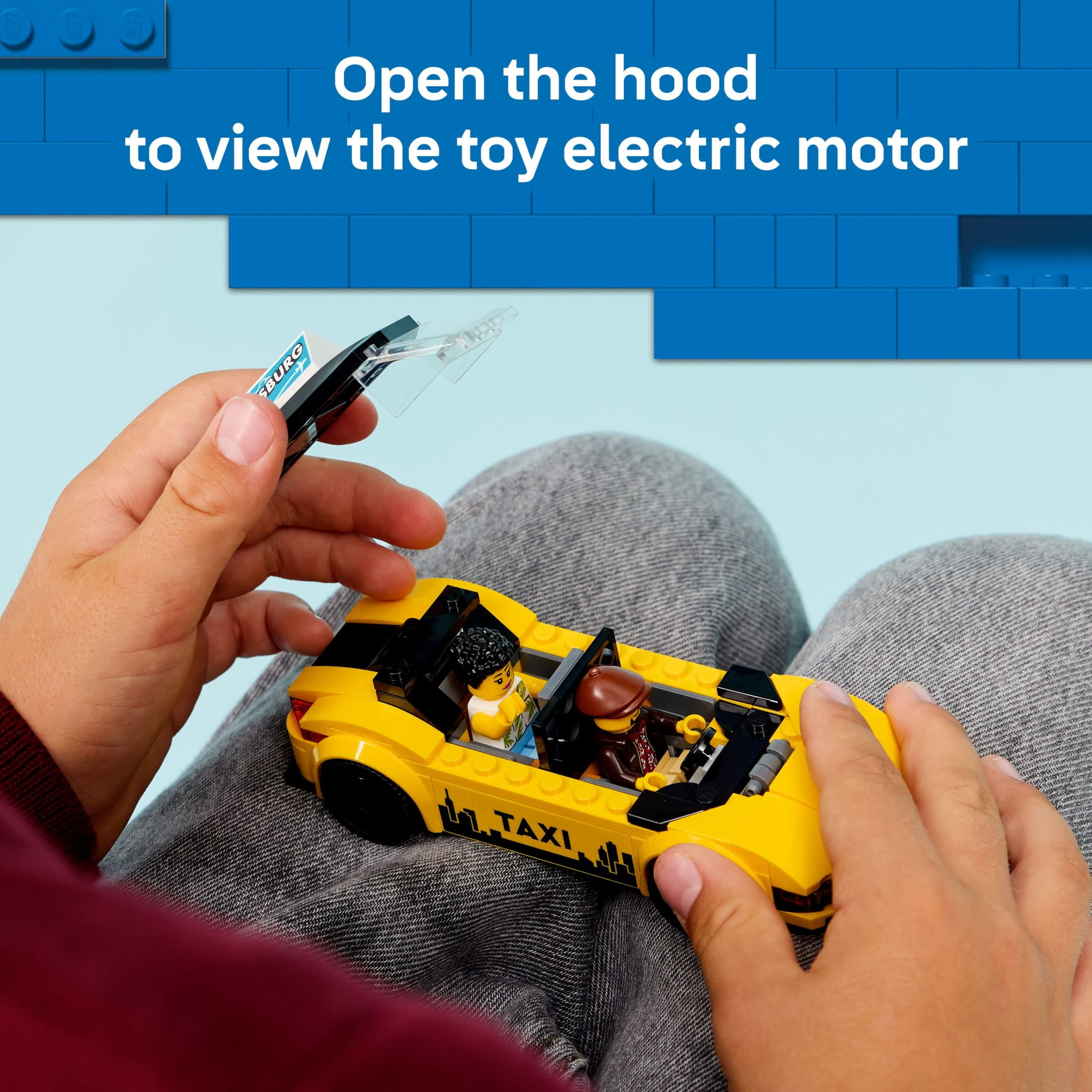 LEGO City Yellow Taxi Car Building Toy for Kids - Pretend Play Set for Boys & Girls, Ages 5+ - Toy Car W/Taxi Driver & Tourist Minifigures - GIft Idea for Birthdays - 60487