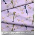 thumbnail image 3 of Soimoi Purple Georgette Viscose Fabric Floral & Paradise Whydah Bird Fabric Prints By Yard 44 Inch Wide, 3 of 3