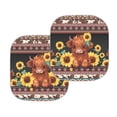 thumbnail image 3 of Kuiaobaty Auto Windshield Sun Shade 28.5" x 25.5" Car Window Sun Shield Blocks UV Rays Exterior Accessories Tribal Highland Cattle Cow Sunflower 2 Pcs for Trucks Sedans SUVs Cars, 3 of 6