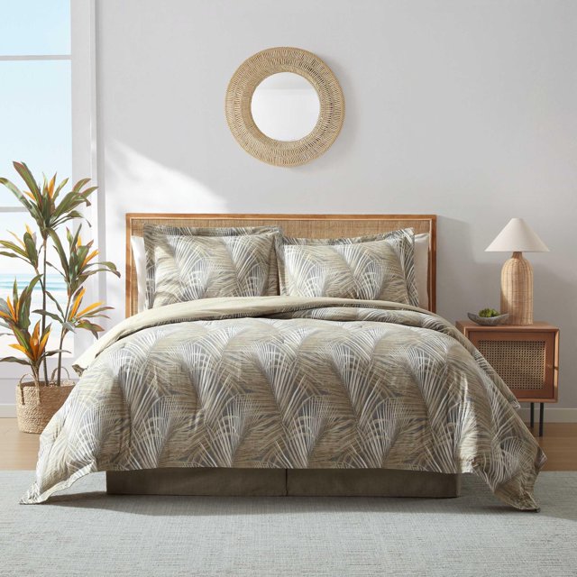 Set de edredón Tommy Bahama Raffia Palms Brown Cotton King