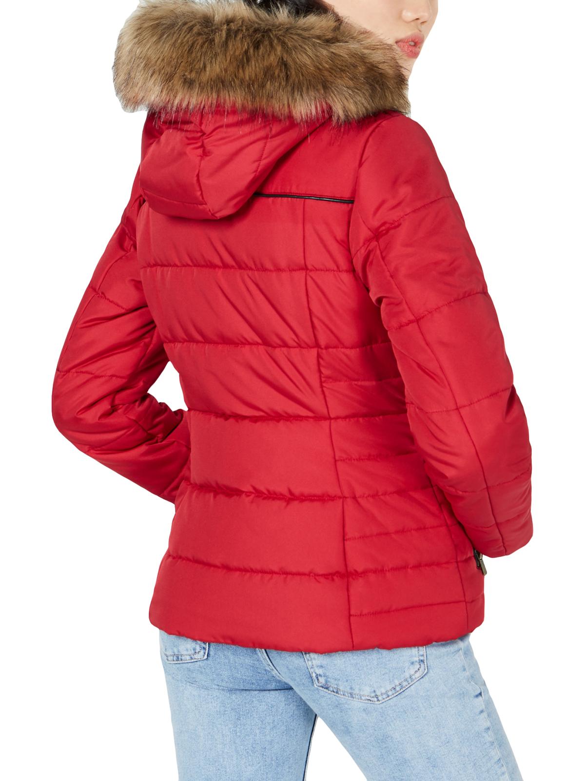 Celebrity Pink Womens Juniors Quilted Short Puffer Coat Red XL - image 2 of 2