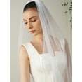 thumbnail image 2 of EllieWely 1 Tier Fingertip Length 90 cm(35 inch) Pearls Wedding Bridal Veil With Metal Comb L69, 2 of 5