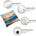 thumbnail image 6 of Acheng Sunrise Square Throw Pillow Covers Bohemian Abstract Mountain Landscape Scene Sun Aesthetic Blue Orange Comfortable Washable Couch Bedroom Playroom Office,Set of 2 White 20x20in, 6 of 7