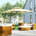 thumbnail image 2 of CoSoTower 10ft Offset Patio Umbrella, Hanging Cantilever Umbrella, Square Shape, Aluminum Cross Base, Tilt, 360-Degree Rotation, Beige, 2 of 5