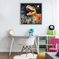 thumbnail image 2 of Stupell Industries Nighttime Hunt Dinosaur Gray Framed Floater Canvas Wall Art, design by Creative Studio, 25 x 25, 2 of 9