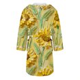 thumbnail image 5 of MEICHEN Plush Fleece Robe for Women Long Floral Print Flannel Hooded Bathrobe Plus Size Women's Loungewear, 5 of 5