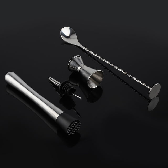 Juego de mezcla de cócteles, 4 piezas/juego Juego de mezcla de bebidas de acero inoxidable duradero Herramienta para mezclar cócteles Experiencia incomparable