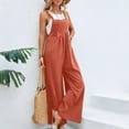 thumbnail image 2 of Iugvhana Women's Jumpsuit Casual Wide Leg Overalls Adjustable Straps Loose Lightweight Vacation Beach Summer Jumpsuits With Pockets Orange M, 2 of 6