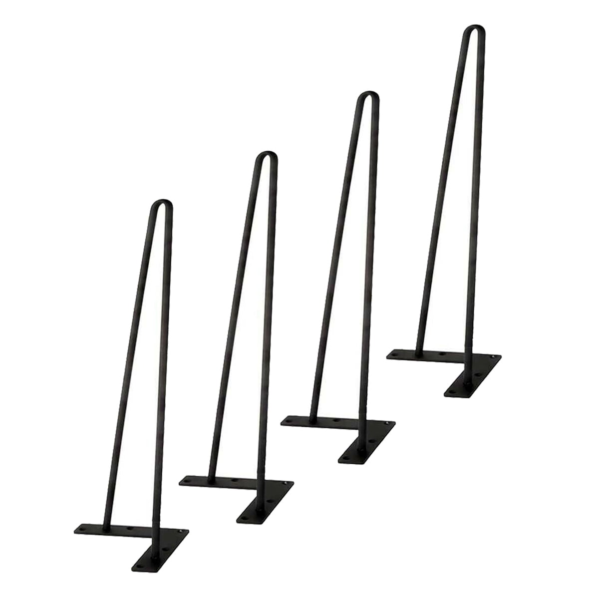 3/8" Diameter 8" Black Hairpin Legs Set for 4 Heavy Duty 2 Rods Table Legs 