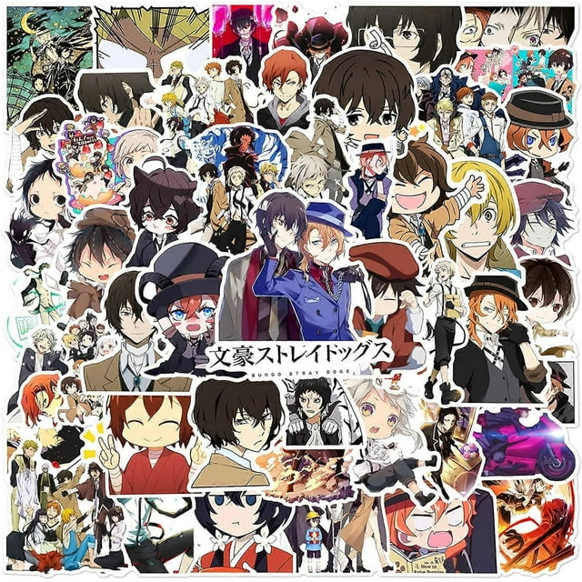 Anime Bungo Stray Dogs Stickers,Popular Classic Anime Stickers 50PCS Waterproof Vinyl Decals for Bumper Cars Computer Scrapbook Guitar Fan (Bungo Stra